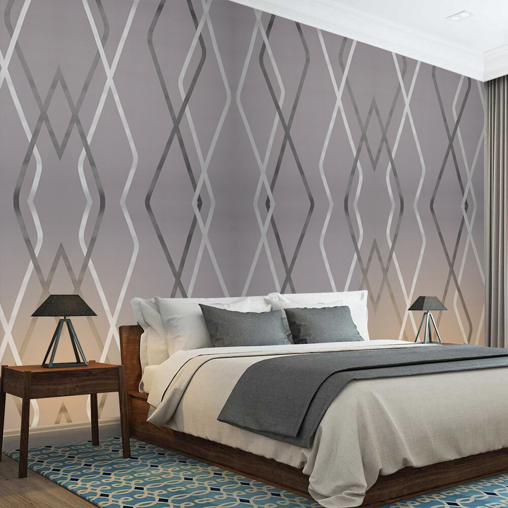 Grey Wallpaper Bedroom
