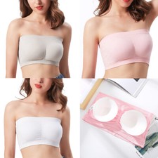 NO Fastening Womens Bras Strapless Brassiere Detachable Lightly Padded Bralette