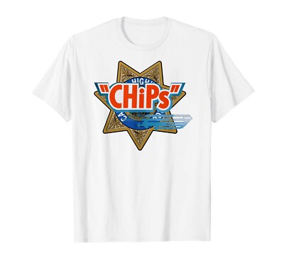 BEST NEW! Chips Retro Movie Show Highway Patrol Logo T-Shirt - MADE IN USA