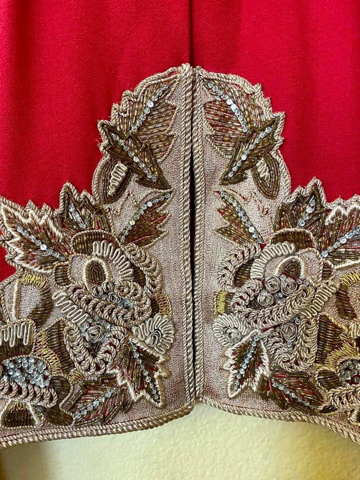 Chaqueta Bolero Vintage Diseñador Años 80 Victor Costa I.Magnin Alta Costura Lana Con Cuentas Foto 4 de 4