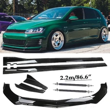 Front Bumper Lip Spoiler Chin Splitter Bod Kit Glossy Black For VW Golf MK