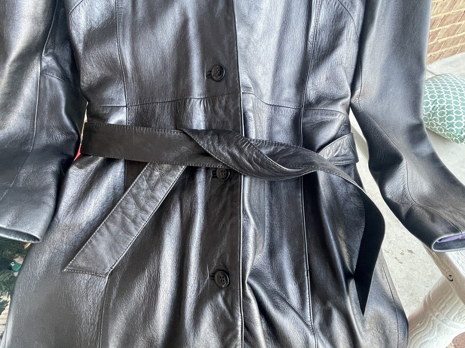 Wilson Leather Women's Long Trench Coat with Liner Size M Purple