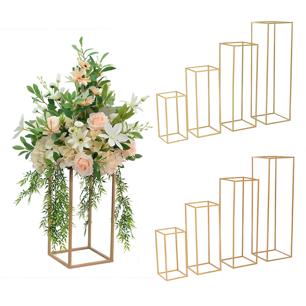 60/80cm Tall Metal Geometric Stand Flower Vase Holder Party Wedding