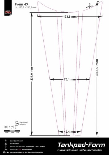 Motorrad Tankpad 3D Aufkleber - Uni Schwarz Lackschutzfolie Tankschutz : Form 43 - Bild 4 von 7