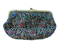 Small Vintage Tapestry Hand Purse with Tiny Matching Coin Purse