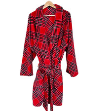 Victoria s Secret Robe Women s Sz XS/S Red Plaid Plush Cozy Robe NWT