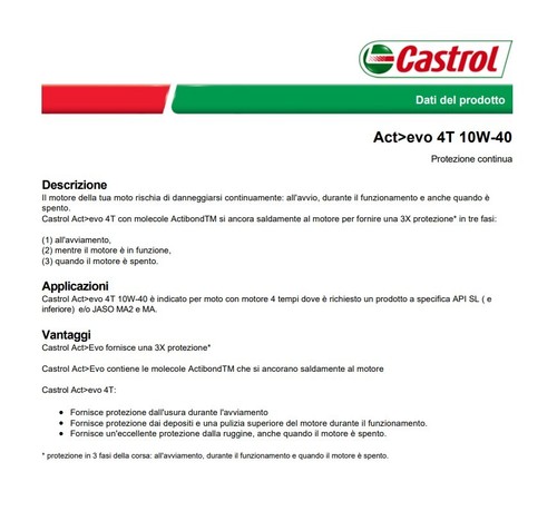Maintenance Kit 4L Castrol Actevo 10W40 Filter Suzuki GSX F 600 1988-2007 - Picture 2 of 4