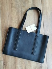 Image of Paul Smith Womens Small Concertina Black Leather Size 0 Tote Bag (BNWT) RRP £750