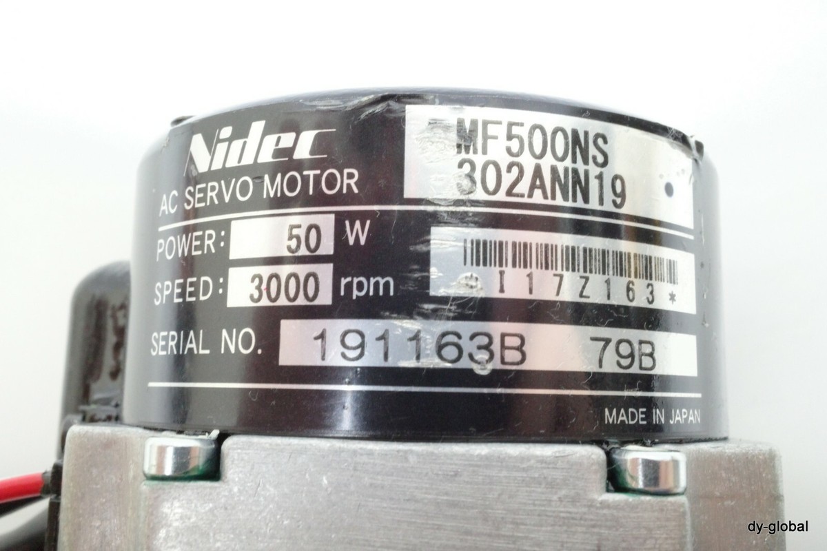 Nidec Used MF500NS 302ANN19 AC SERVO MOTOR 50W 3000RPM MOT-I