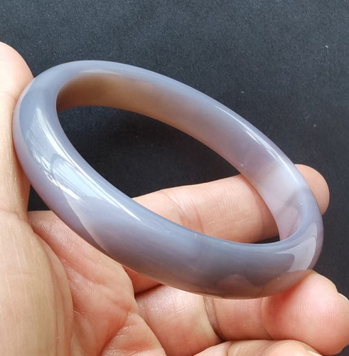 lavender pink grey chalcedony agate stone band bangle,gemstone,man woman jewelry - Picture 17 of 83