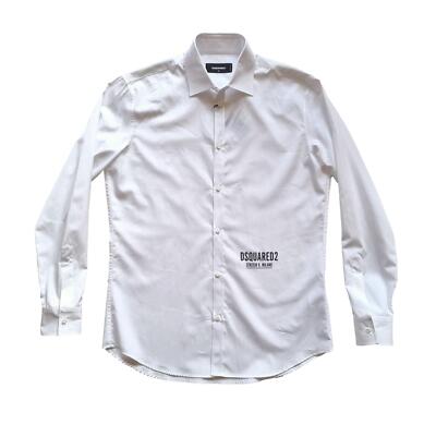 Dsquared 2 men's 02PR white cotton long sleeve shirt size 50