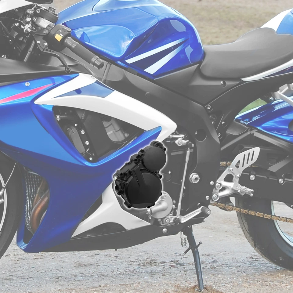 Cubierta de aluminio del estator del motor cárter apta para Suzuki GSXR600 GSX-R 750 2006-24 Foto 3 de 4
