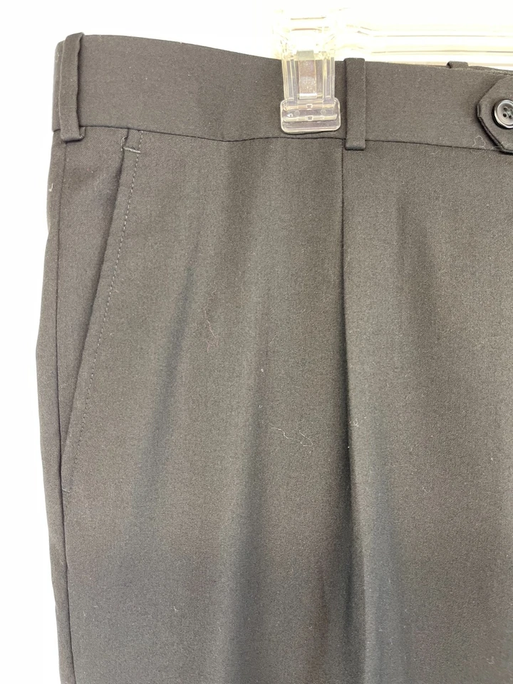 Pantalones de vestir Adolfo - Para hombre 40 x 30 - Negros - Pantalones de fácil cuidado - Plisados (1067) Foto 4 de 4