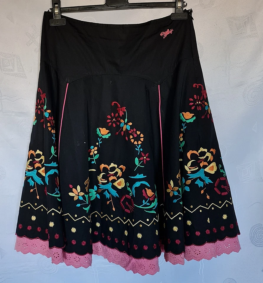 FALDA VINTAGE PEPE JEANS TRACHTEN OKTOBERFEST DIRNDL TYROL MUJER: US12/EU40 Foto 3 de 4