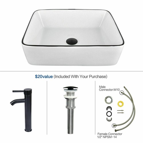 Juego combinado de grifo de drenaje de lavabo de vidrio lavabo emergente EE. UU. - Imagen 29 de 48