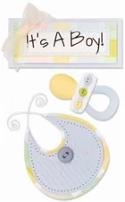 BABY BOY Announcement Son Grandson Nephew Newborn Paper Bliss Title Stickers