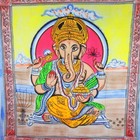 Ganesha Pastel Lotus Tapestry Double Size With Tassels