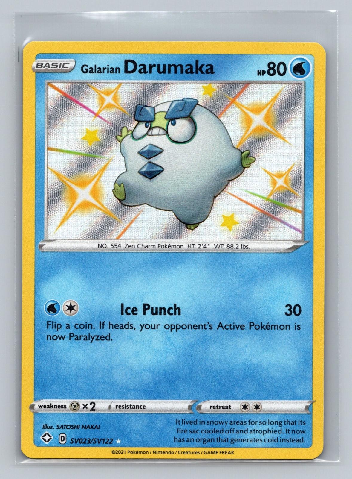 Galarian Darumaka SV023/SV122 Shiny Rare Shining Fates Shiny Vault Pokemon NM