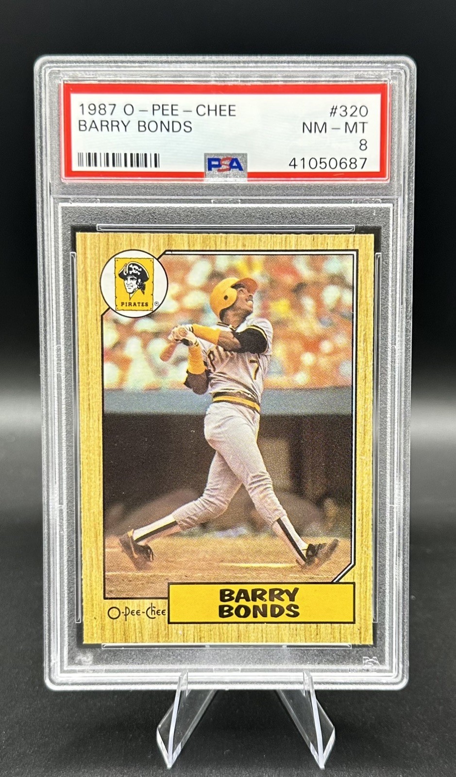 BARRY BONDS 1987 O-PEE-CHEE #320 PSA 8 NM-MT BASEBALL ROOKIE CARD OPC PIRATES
