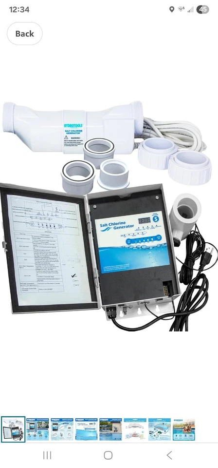 Sistema generador de cloro de agua salada SWIMLINE HYDROTOOLS 87615 para piscinas... Foto 3 de 4