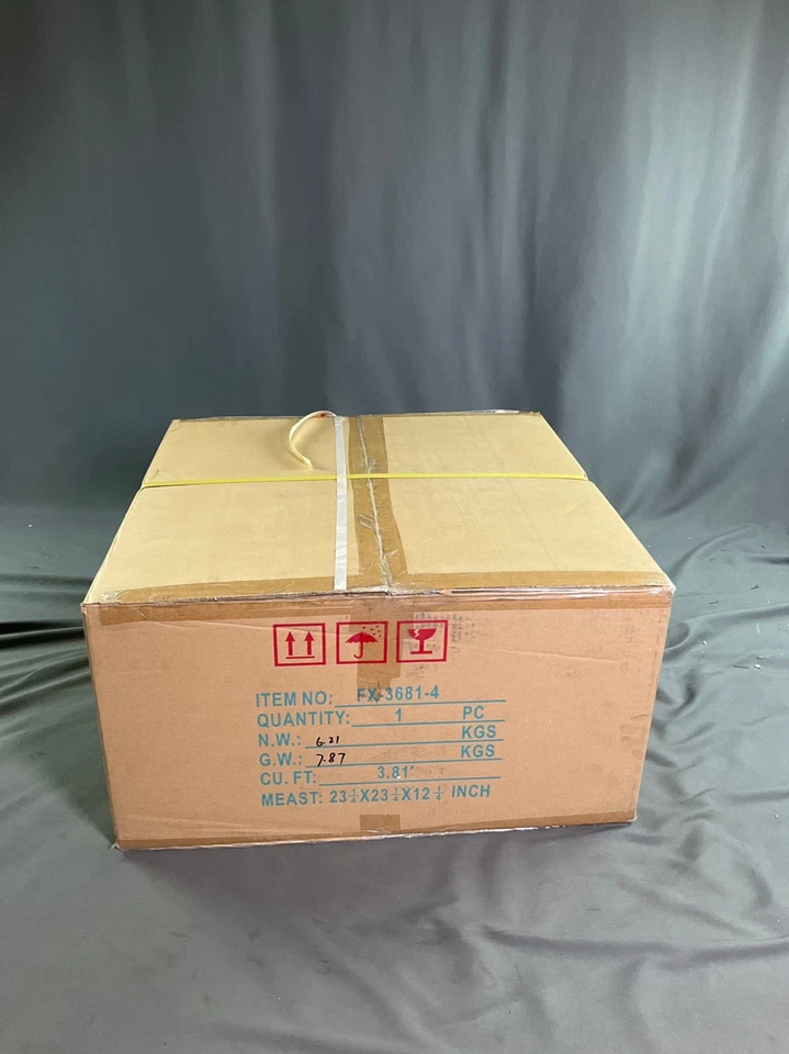 Cal Lighting Ragusa Rustic 4-Light Chandelier, Burlap Drum Shade, Rust Finish wi - Image 4 of 4