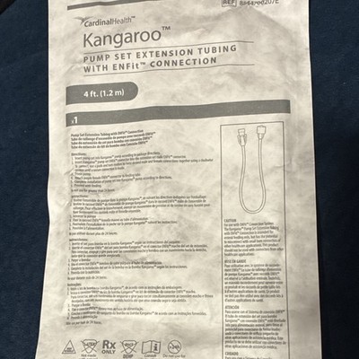 Cardinal Health Kangaroo Pump Set Extension Tubing ENFit Connection 4 ft