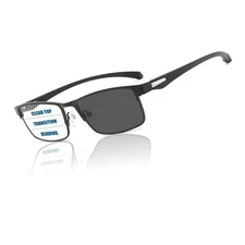 Photochromic Multifocus Reading Glasses Half Rim TR90 Reader Blue Light Blocking