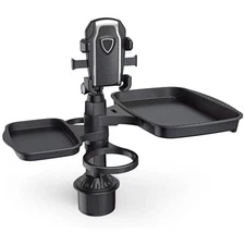 5 in 1 Car Cup Holder Expander with Phone Holder Food Tray for Drink/Snack/Lunch
