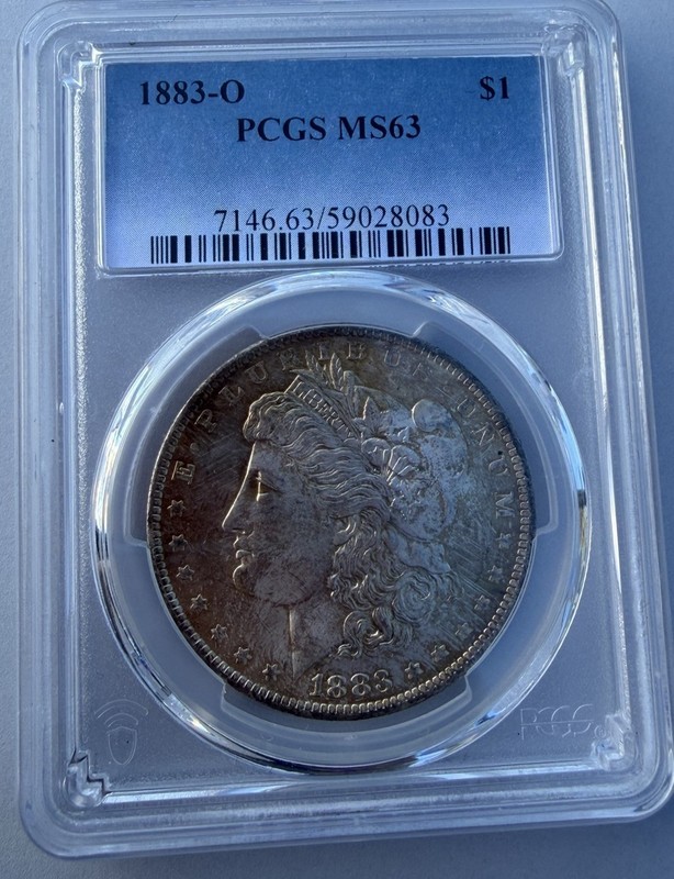 1883-O Morgan Silver Dollar MS63 PCGS Front Golden Toning