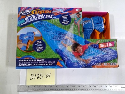 NERF Super Soaker Soaker Blast Slider Water Slide Toy Kids 5-12 16ft Blue New
