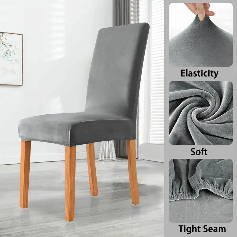 1/2/4/6 шт. бархатный чехол для стула эластичный чехол для обеденного стула стула сиденья - Изображение 4 из 4