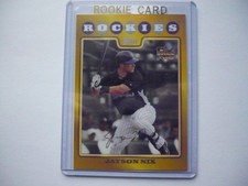 2008 Topps RC Jayson Nix Colorado Rockies RV18 Yellow,bonus rookie card. rookie card picture