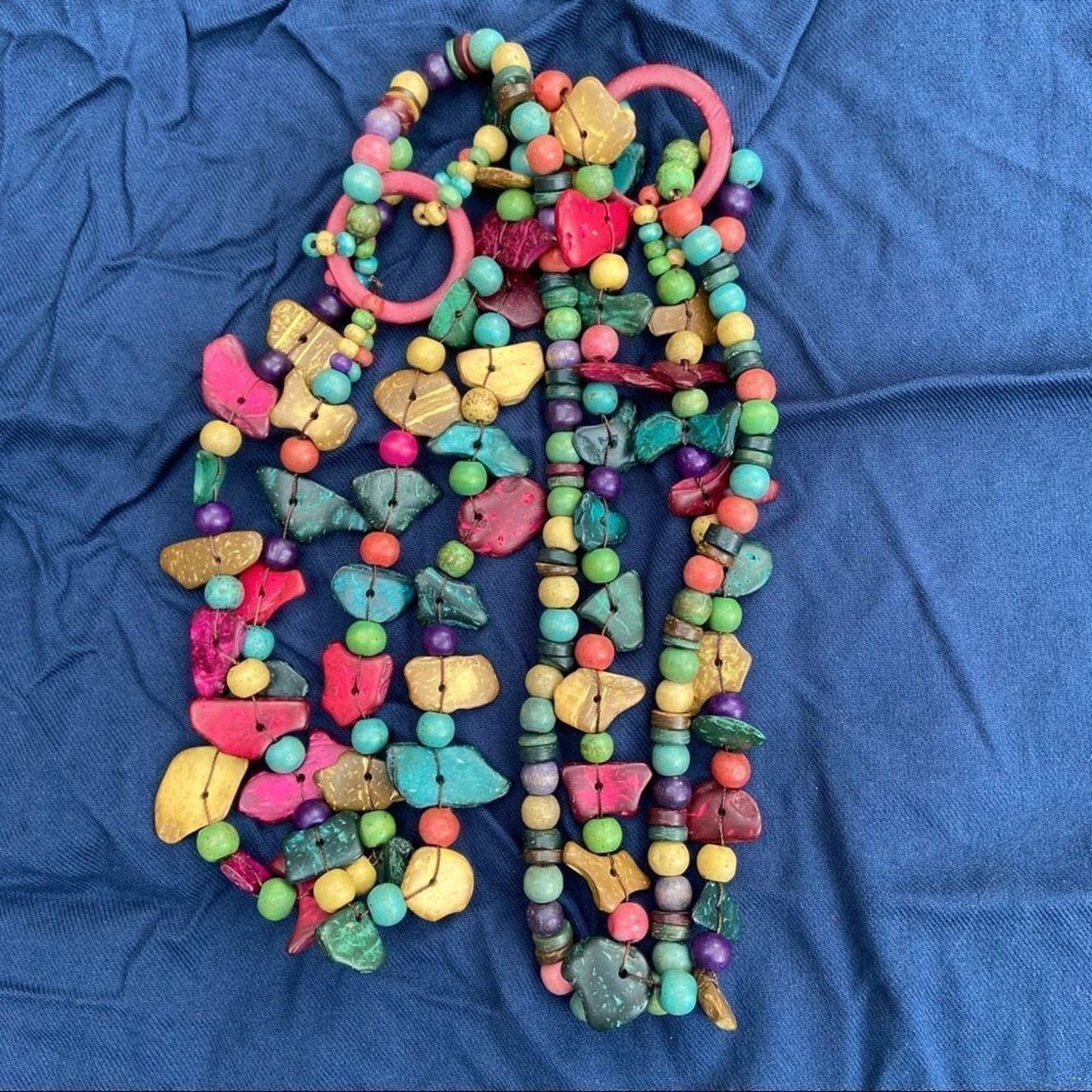 Funky multicolor handmade beaded statement neckla… - image 7