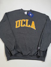 UCLA Bruins Sweatshirt Mens Large Gray Yellow Champion Fleece Crewneck NCAA NWT 