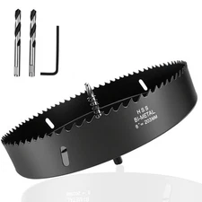 Hole Saw 8-inch Metal Hole Saw Kit Set Bi-Metal Hole Cutter Drill Bit with Sh...