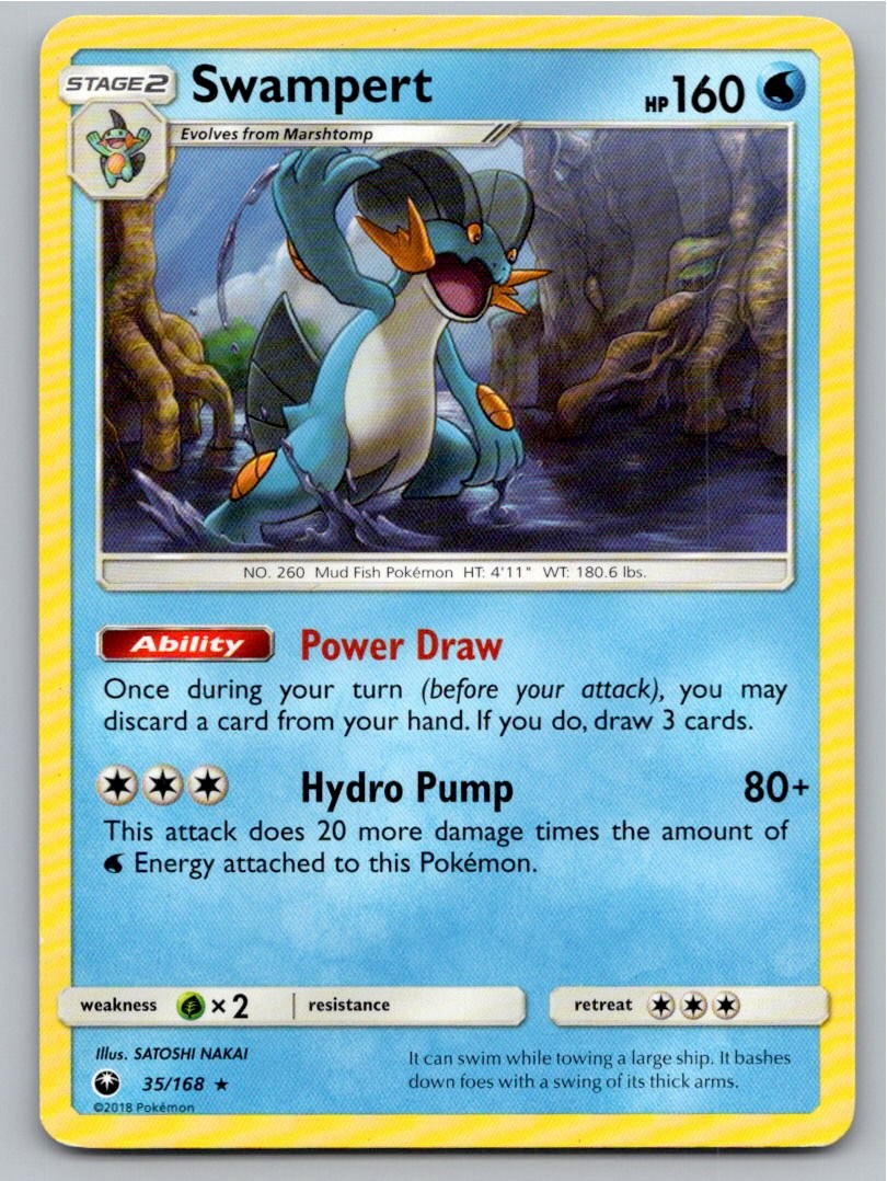 2018 POKEMON SWAMPERT CELESTIAL STORM 35/168 R LP A85499 FREE S&H