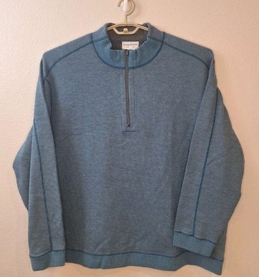 Tommy Bahama Men's Sz 3XLB Half Zip Pullover NWT Sea Mist Heather Reversible