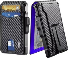 RFID Blocking Pop-Up Leather Men  s Wallet Slim Bifold with Money Clip Gift-Ready