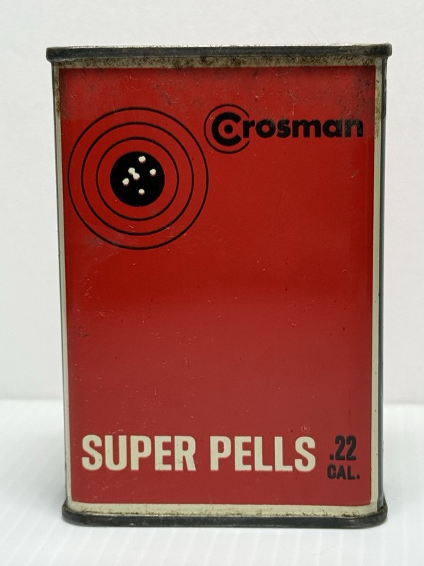 Vintage Crosman Super Pells .22 Cal Air Gun Pellets 1/2 Full Tin 9.2 oz