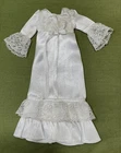 Vintage Mattel Barbie Ivory White Satin Gown W/ Lace Trim,Satin Bow W/ Streamers