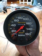 5154 Pro Comp Auto Meter Gauge Speedometer As Is Silicone Around The Outside