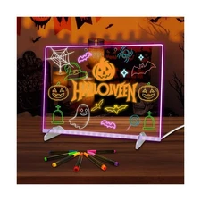 LED Note Board with Colors, 13.8"X10" 4 Modes & 7 Colors Led Acryli... Fast Ship