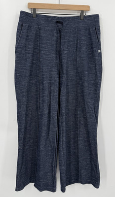 Talbots Pants Women XL Blue Wide Lounge Pull On Athletic Cozy Pockets Drawstring