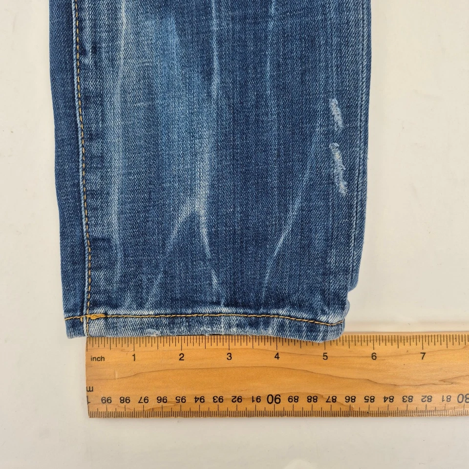 Jeans DSQUARED2 46 W32 L31 azul para hombre ajustado algodón desgastado estil... - Imagen 3 de 4