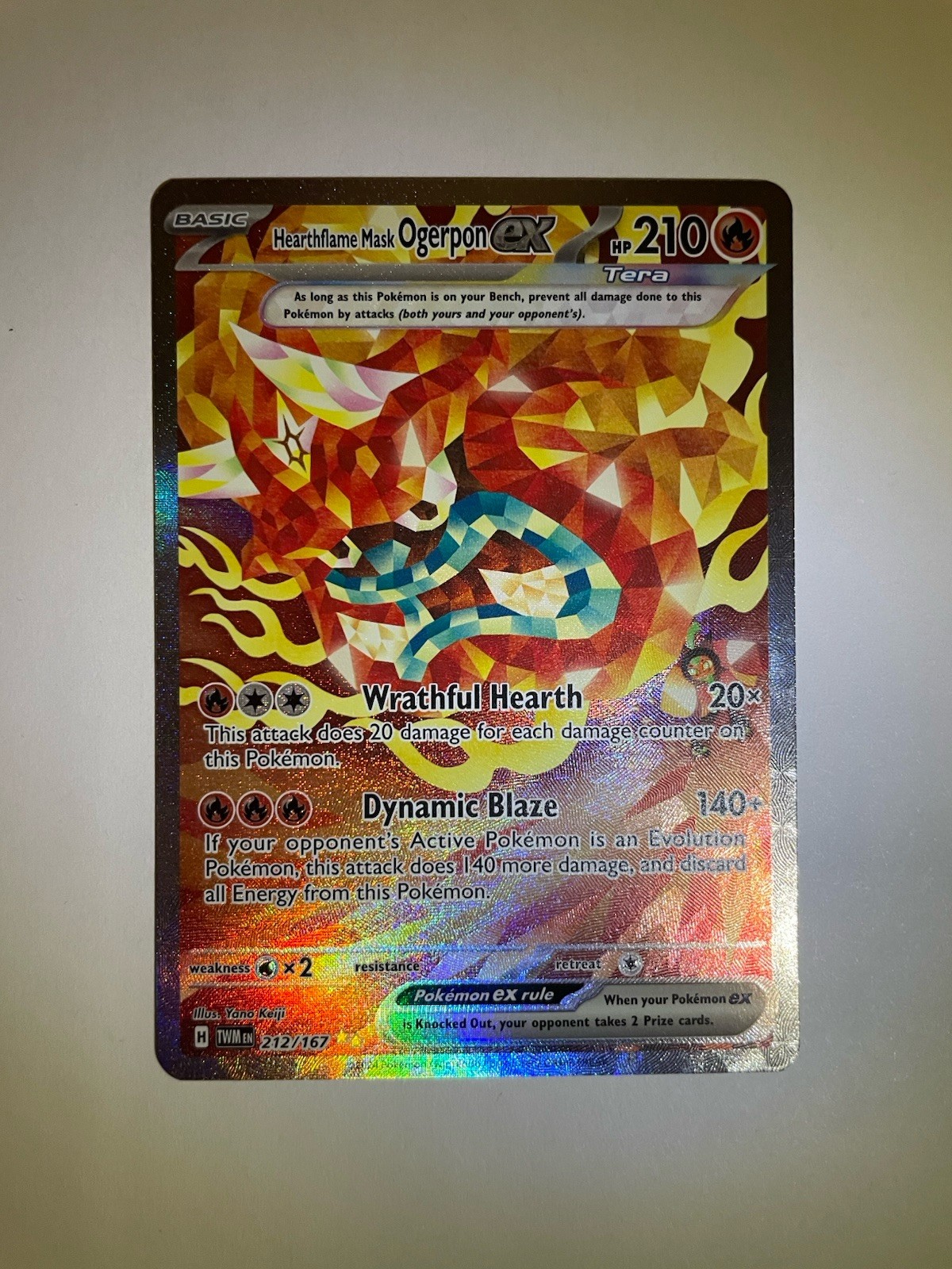Hearthflame Mask Ogerpon EX 212/167 Twilight Masquerade Pokemon Card Near Mint