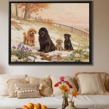 Watercolor Dog Poodle Canvas Print Animal Wall Art Rustic Pet Decor Dog Lover