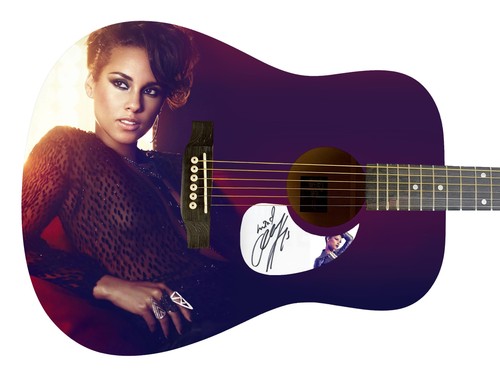 Alicia Keys Autographed Signed Acoustic Custom Photo Guitar ACOA