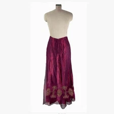 NICOLE MILLER Collection Vintage Embroidered Sequin Purple Skirt Size 6
