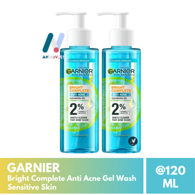 GARNIER Anti Acne Pimple Gel Facial Wash Gentle Cleanser Sensitive Skin Oil Free