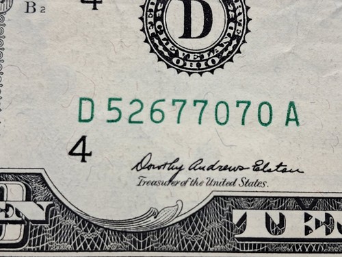 1969 10 Dollar US Currency Note Front Off Center Print - Picture 10 of 14